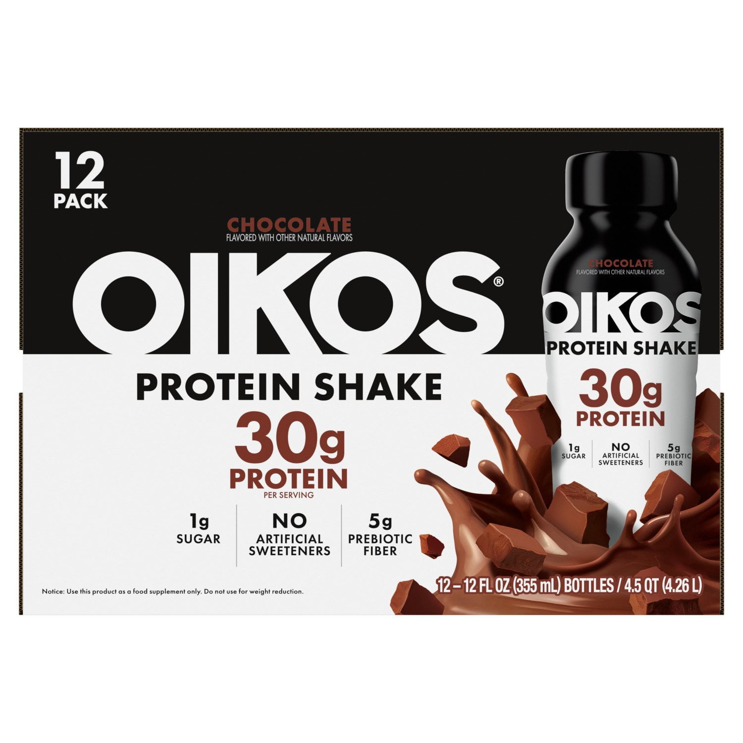 how much is 30 g of tobacco OIKOS 30G Protein Shake, Chocolate, 12 fl. oz., 12 pk