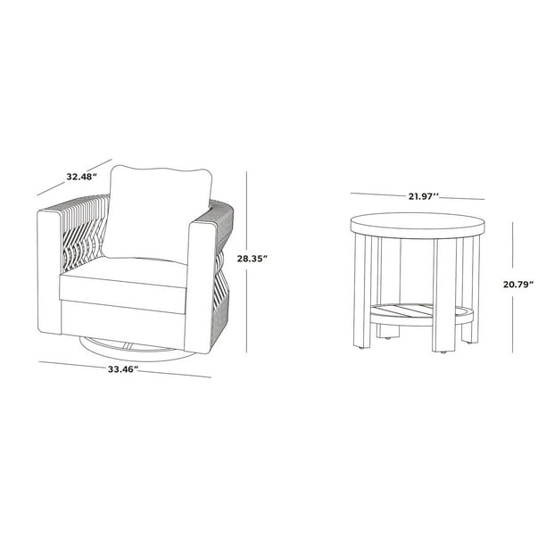 Member's Mark Halifax Bistro Set with Sunbrella Fabric, 3pc