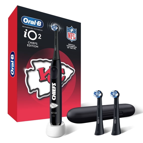 Oral-B iO Series 2 NFL Kansas City Chiefs Electric Toothbrush, Handle + 2 Brush Heads