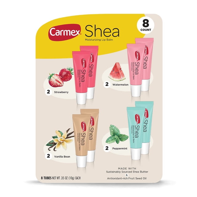 Carmex Shea Lip Balm, 8 Count