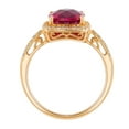 thumbnail image 4 of Cushion Cut Created Ruby Ring with Diamonds in 14K Gold, 4 of 4