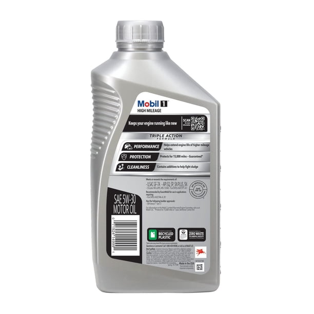 Mobil 1 5W-30 High Mileage Advanced Full Synthetic Motor Oil 6