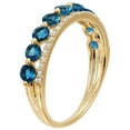thumbnail image 2 of Round Cut London Blue Topaz & Diamond Double Row Band in 14K Gold, 2 of 6