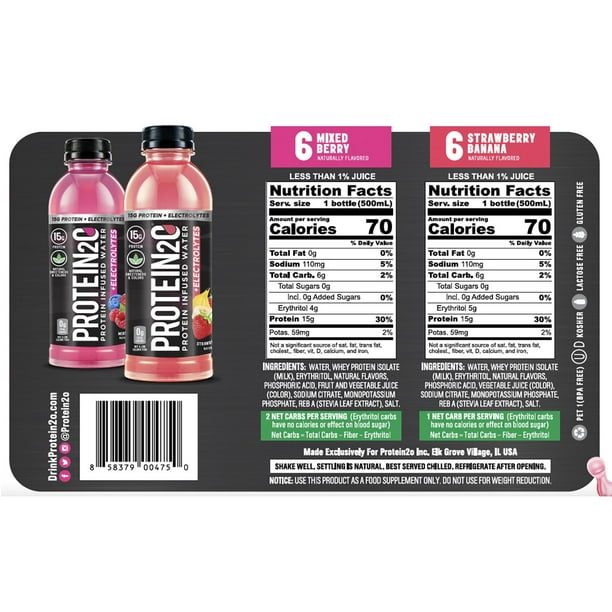 Protein2o + Electrolytes Variety Pack 16.9 fl. oz., 12 pk