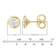 thumbnail image 4 of Lab Created White Sapphire Bezel Set Stud Earrings in 14K Gold, 4 of 4