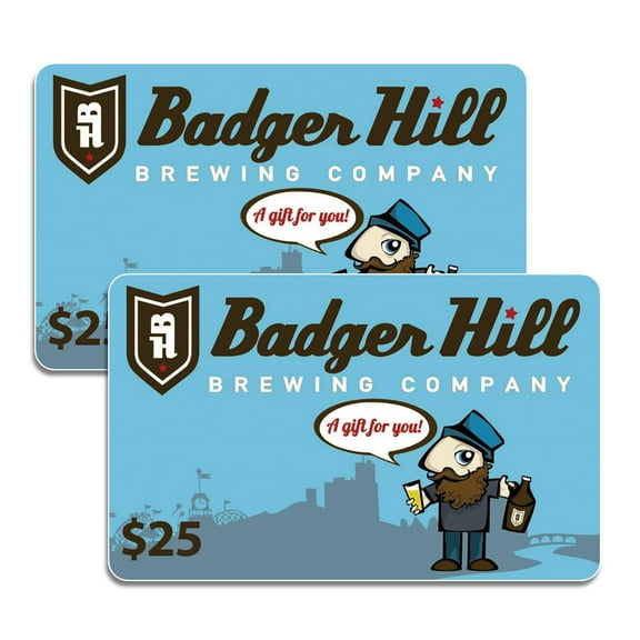 Badger Hill Brewing $50 Multi-Pack Gift Card, 2 x $25