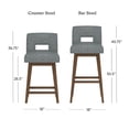 thumbnail image 4 of HH2 Home Upholstered Key Back Wood Adjustable Height Swivel Bar Stool, 4 of 19