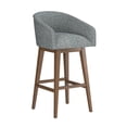 thumbnail image 2 of HH2 Home Upholstered Barrel Back Wood Adjustable Height Swivel Bar Stool, 2 of 19