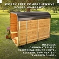thumbnail image 2 of Backyard Discovery 4-6 Person Cedar Outdoor Cube Sauna with Electric Heater & Porch, 2 of 14