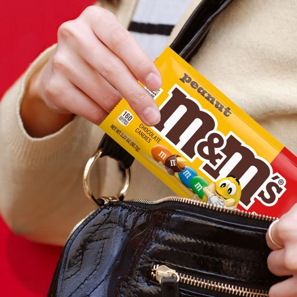 M&M'S Peanut Milk Chocolate Candy, Share Size, 3.27 oz., 24 pk