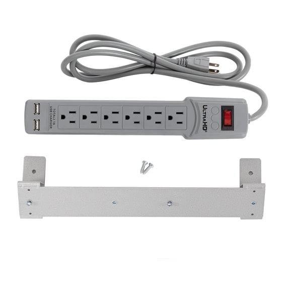 Seville Classics UltraHD Power Strip With Mounting Bracket