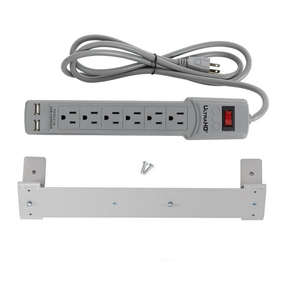 Seville Classics UltraHD Power Strip With Mounting Bracket
