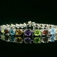 thumbnail image 2 of Round Cut Gemstone Swirl Tennis Bracelet in Sterling Silver, 2 of 4