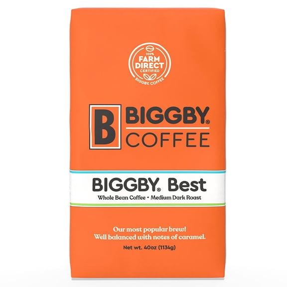 Biggby Best Blend Medium-Dark Roast Whole Bean Coffee, 40 oz.