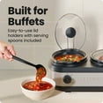 thumbnail image 4 of Chefman Stainless Steel Triple Slow Cooker & Buffet Server, 4 of 7