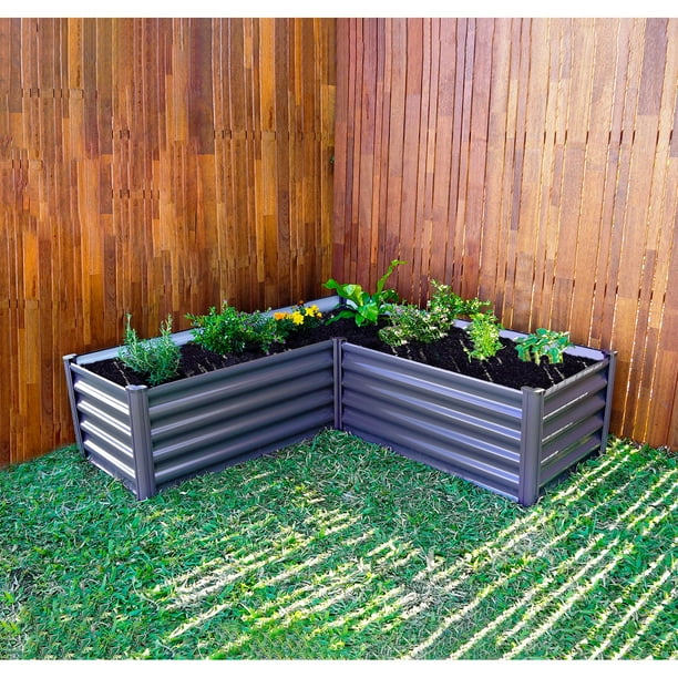 The Organic Garden Co Hakea 4.9' x 4.9' x 1.3' Metal L Shape