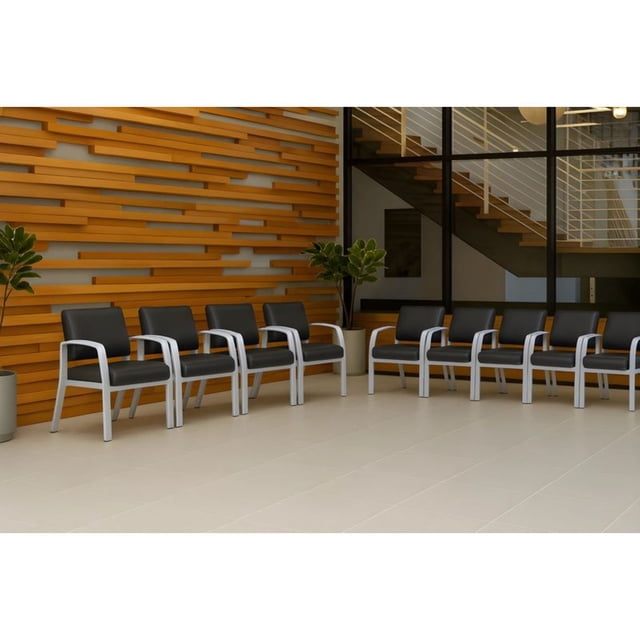 BOSS Office Fabric Upholstered Steel Frame Guest Arm Chair