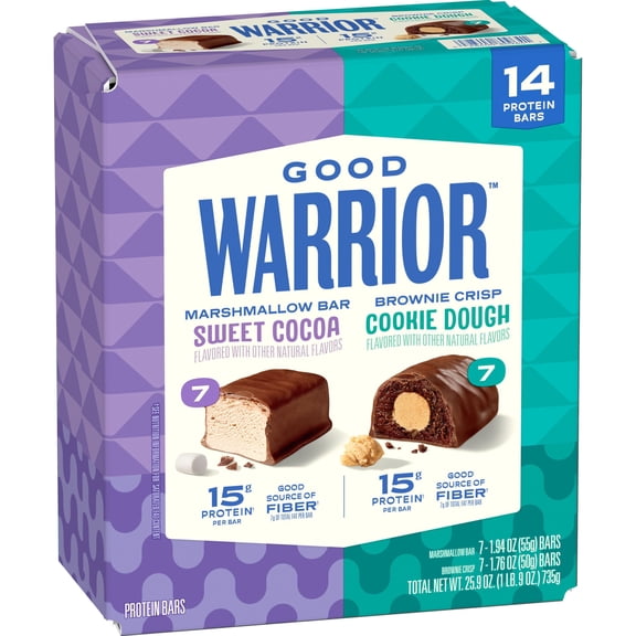 Good Warrior Bar Marshmallow & Brownie Crisp Variety Pack, 25.9 Oz X 14