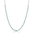 thumbnail image 1 of Round Cut Lab Created Gemstone Tennis Necklace in Sterling Silver, 1 of 4