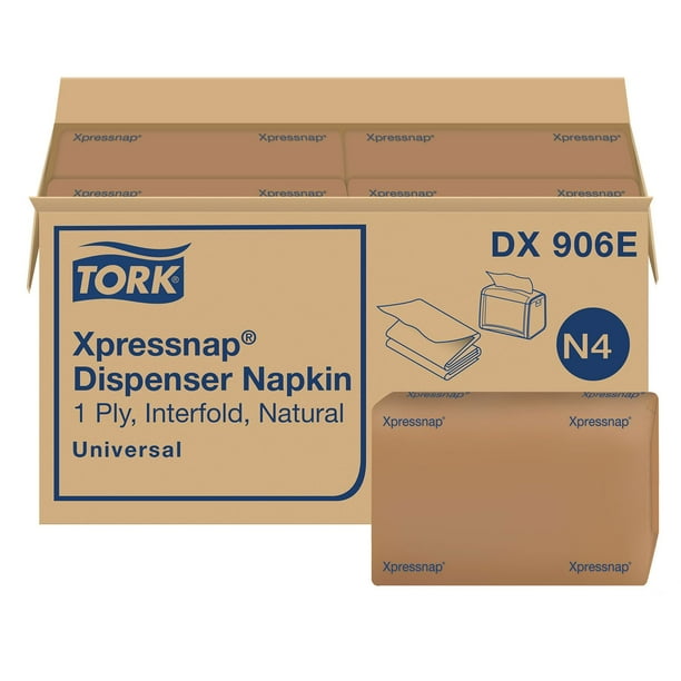 Tork Xpressnap 1-Ply Brown Interfold Dispenser Napkins, 12 pks