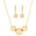 thumbnail image 1 of Three Bead Pendant Necklace and Drop Earrings Set in 14K Gold, 1 of 12