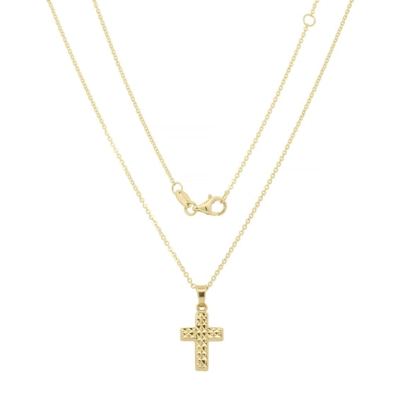 Double Sided Cross Chain in 14K Gold
