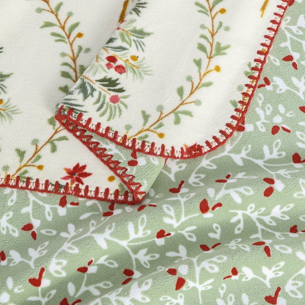 Laura Ashley Coco Plush Reversible Throw, 60