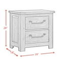 thumbnail image 2 of Memphis 2-Drawer Rubberwood Nightstand with USB, Antique Grey, 2 of 5