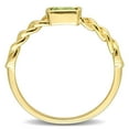 thumbnail image 5 of Emerald Cut Peridot Link Ring in 14K Gold, 5 of 8