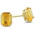 thumbnail image 4 of Emerald Cut Citrine Stud Earrings in 14K Gold, 4 of 6