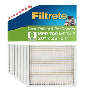 Filtrete Allergen Dust and Pollen Filter, MPR 700 MERV 8, Electrostatic Air Filter, 8 Pack