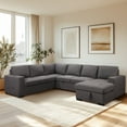 thumbnail image 1 of Dylan Stain-Resistant Fabric 6 Seat Storage Sectional With Pullout Bed, Assorted Colors, 1 of 10
