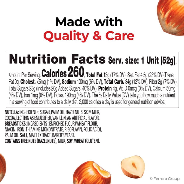 Nutella & GO! Hazelnut and Cocoa Spread + Breadsticks, 1.8 oz., 16