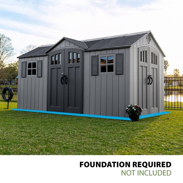 Lifetime 15' x 8' Dual Entry Outdoor Storage Shed, Gray - Samsclub.com