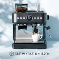 thumbnail image 8 of Chefman Crema Deluxe Double-Boiler Espresso Machine with Coffee Grinder, 8 of 8