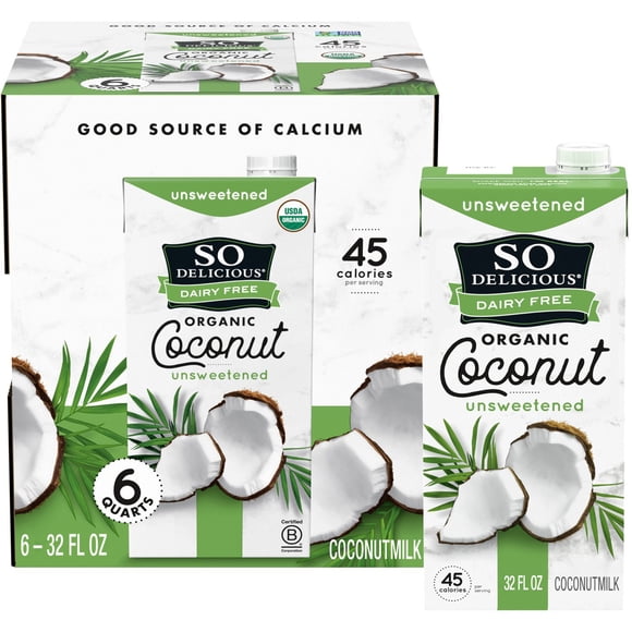So Delicious Unsweetened Organic Coconut Milk, 32 fl. oz., 6 pk.
