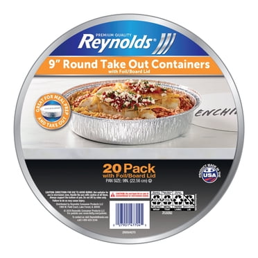 Reynolds 9" Round Aluminum Foil Containers with Lids, 20 ct.