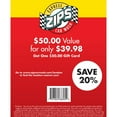 thumbnail image 2 of Zips Car Wash $50 Gift Card, 2 of 2
