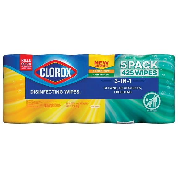 Clorox Disinfecting Cleaning Wipes, Variety Pack, 5 ct.,  425 wipes