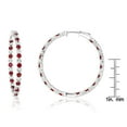 thumbnail image 4 of Lab Created Gemstone Huggie Hoop Earrings in Sterling Silver, 4 of 6