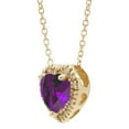 thumbnail image 2 of Lab Created Gemstone & Diamond Accent Heart Pendant Necklace in 14K Gold, 2 of 4