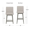 thumbnail image 4 of HH2 Home Parson Wood Adjustable Height Swivel Bar Stool, 4 of 19