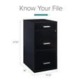 thumbnail image 15 of Hirsh 3-Drawer Letter Width Vertical File Cabinet with Pencil Drawer, Black, 15 of 21