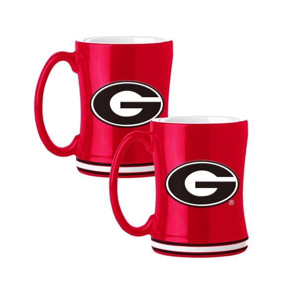 Logo Brands Georgia Bulldogs 14oz Relief Mug Set