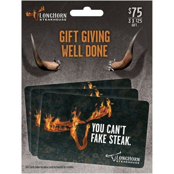 LongHorn Steakhouse Gift Card Multi-Pack, 3 x $25