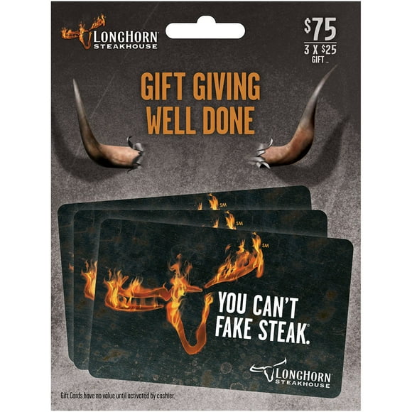 LongHorn Steakhouse Gift Card Multi-Pack, 3 x $25
