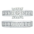 thumbnail image 2 of 0.26 CT. T.W. Princess Cut Halo Diamond Ring & Band Set in 14K Gold, 2 of 5