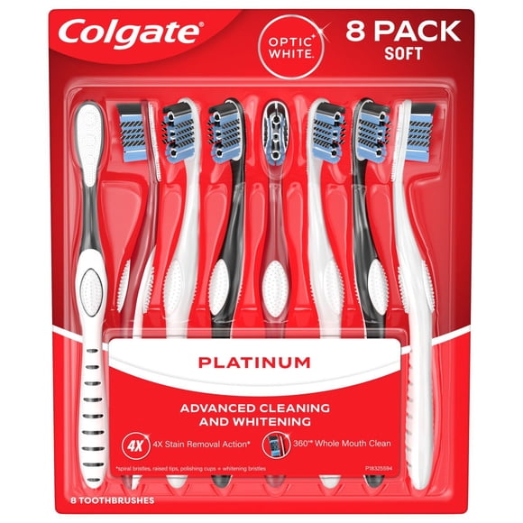 Colgate Optic White 360 Soft Manual Toothbrush, 8 ct.