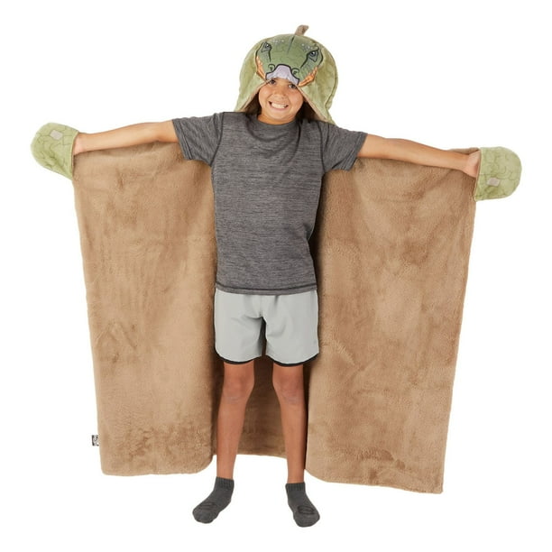 Kids' Plush Hooded Throw with Faux Fur Lining, 40