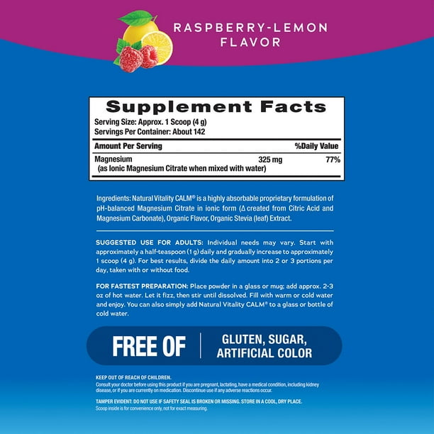 Natural Vitality CALM® Raspberry-Lemon Drink Mix, 20 oz